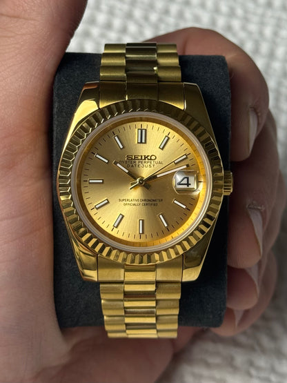 Seiko Mod Datejust - Gold