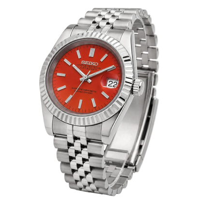 Seiko Mod Datejust - Vibrant Orange