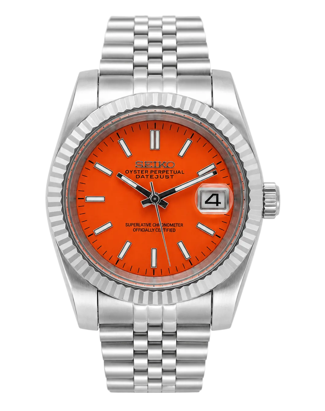 Seiko Mod Datejust - Vibrant Orange