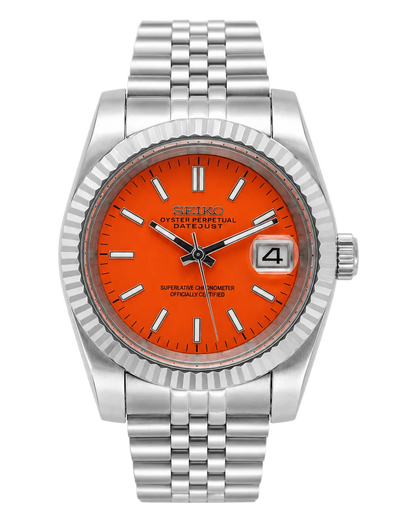 Seiko Mod Datejust - Vibrant Orange