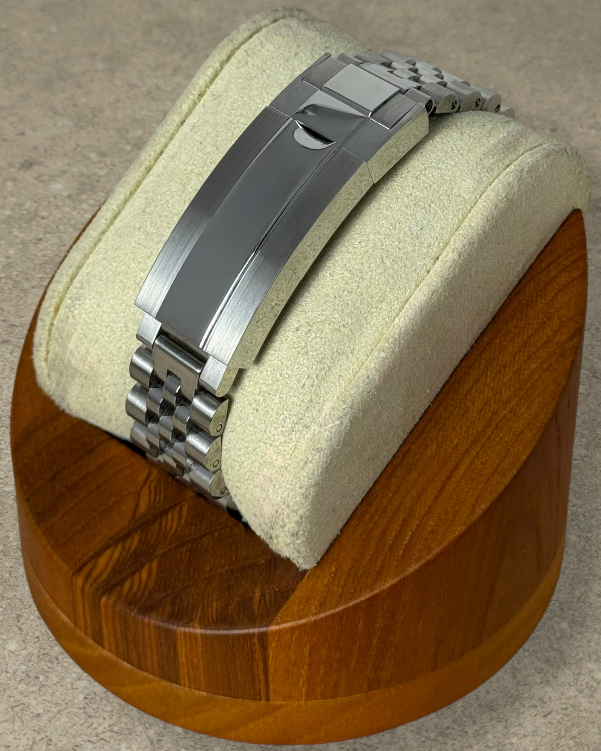 PB TimePiece Classic Date watch featuring a stainless steel jubilee bracelet with a microadjusting clasp