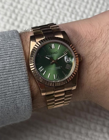 Seiko Mod Datetjust - Olive Rose
