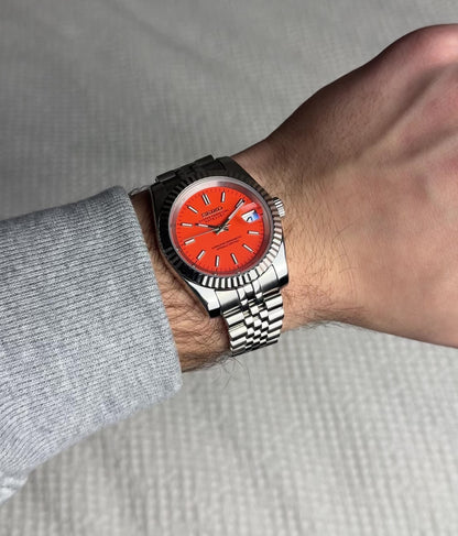 Seiko Mod Datejust - Vibrant Orange